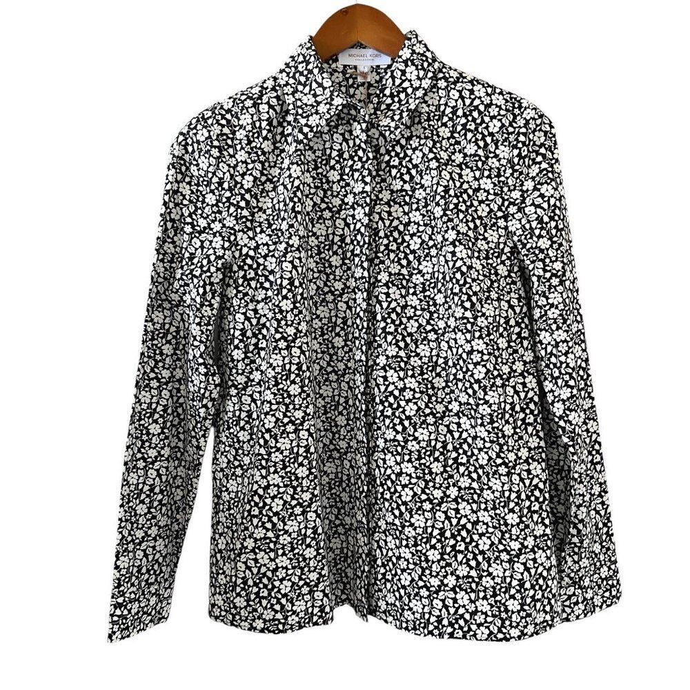 Michael Kors Collection NEW Floral Print Button Down Blouse/Shirt Size 6